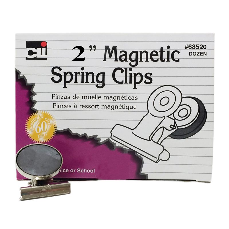 Magnetic Spring Clips 12/Bx 2 Inch