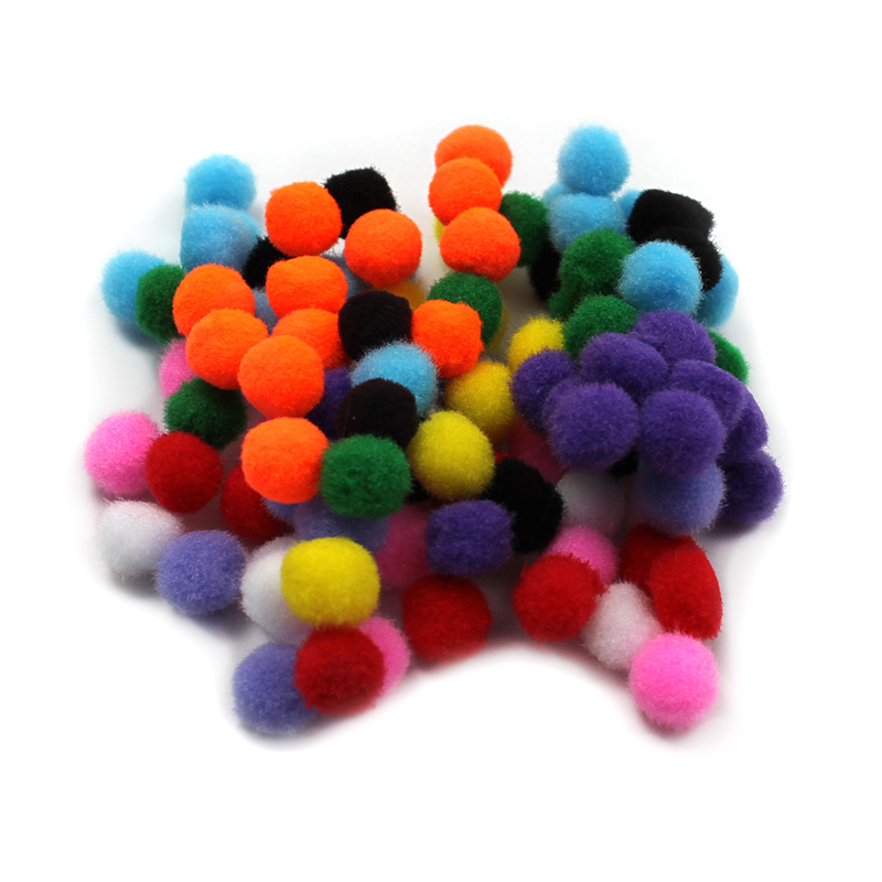 (12 Pk) Pom Poms 1.5in Asst Colors