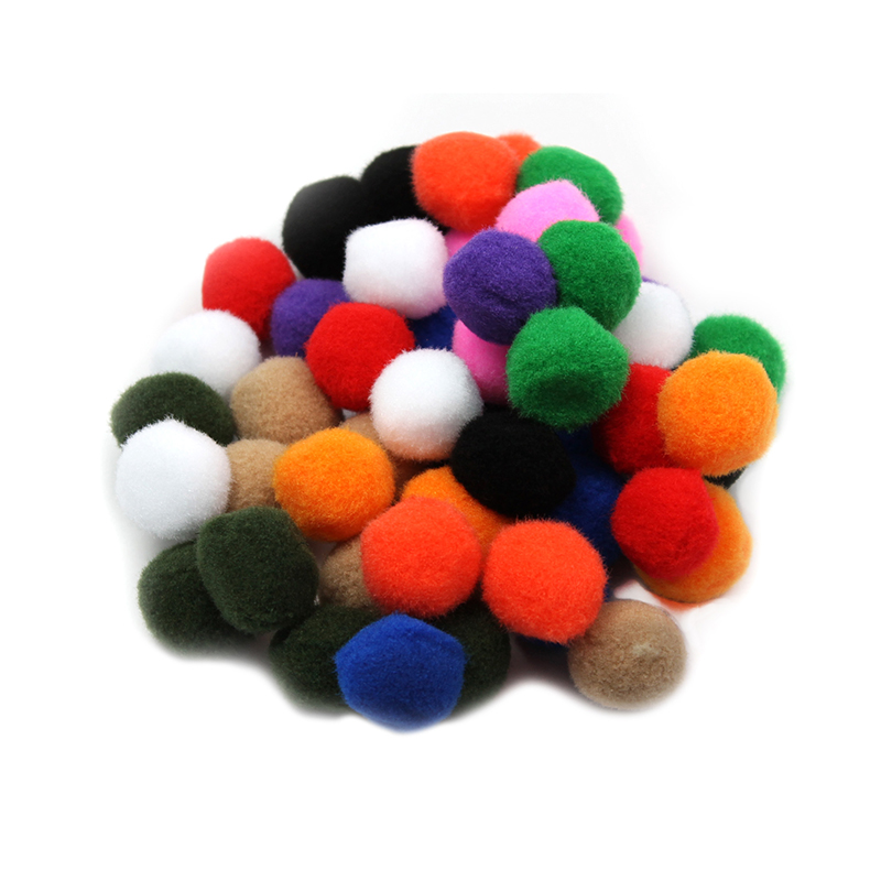 (12 Pk) Pom Poms 1in Asst Colors