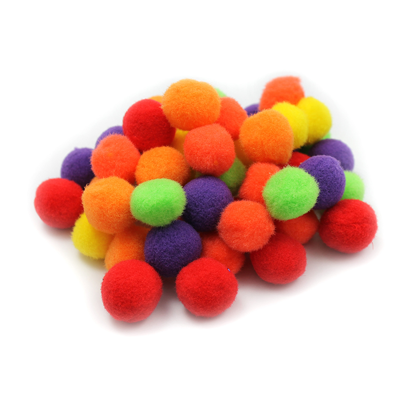 (12 Pk) Pom Poms 1in Hot Colors