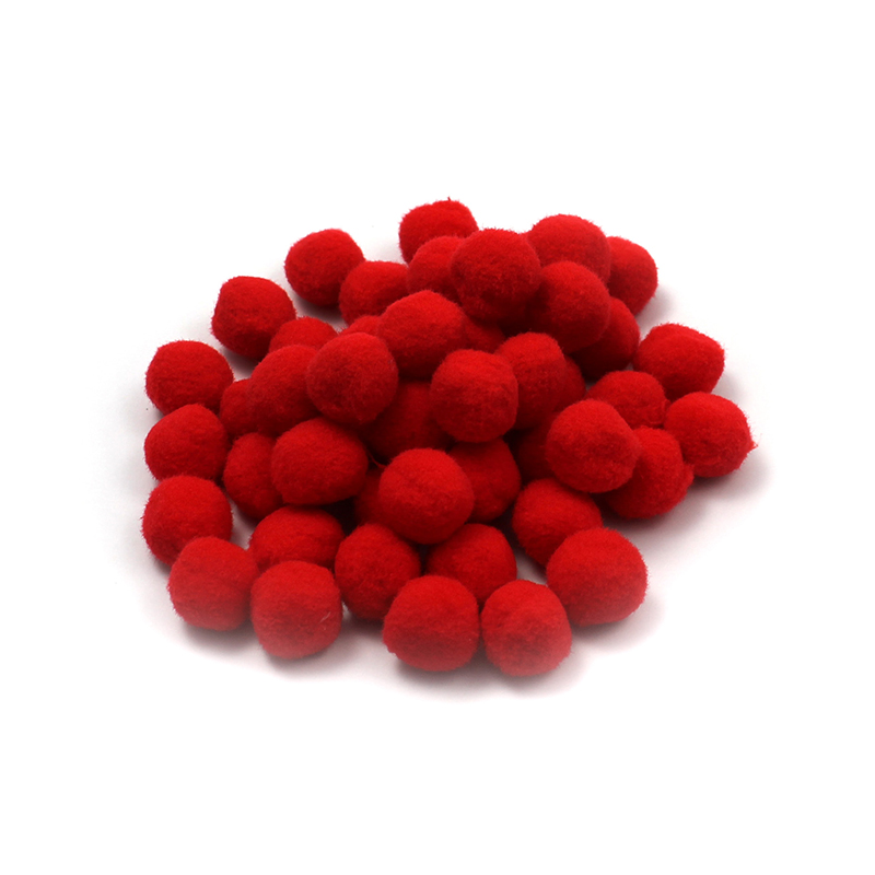 (12 Pk) Pom Poms 1in Red 50 Per Pk