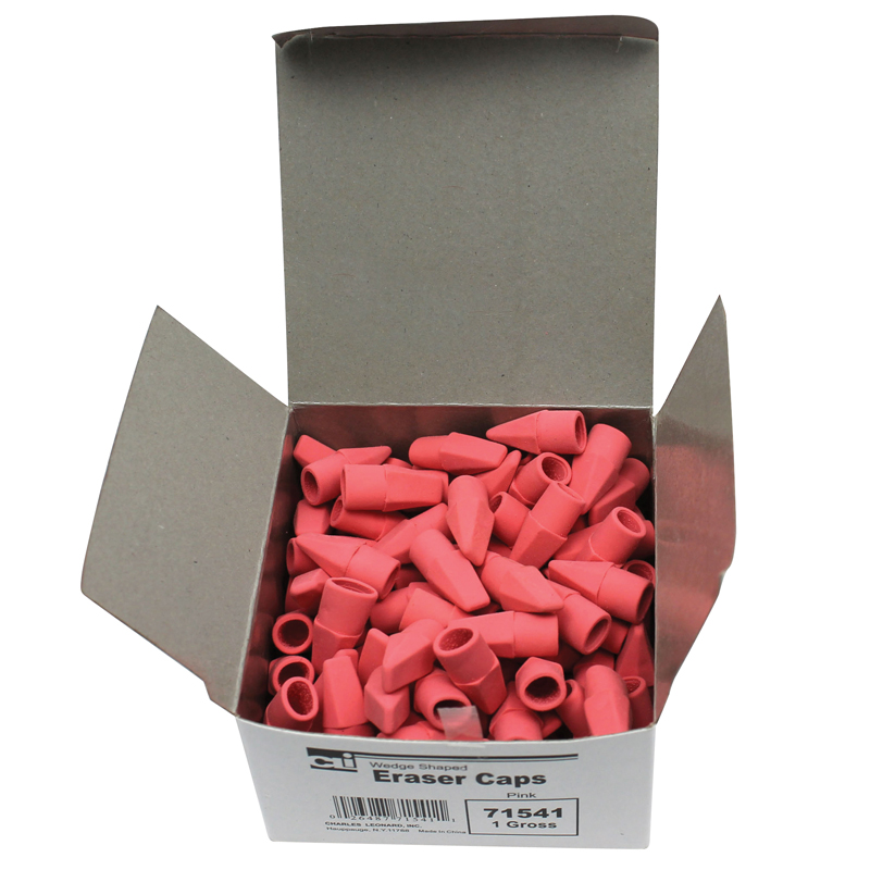 (6 Bx) Economy Eraser Caps Pink