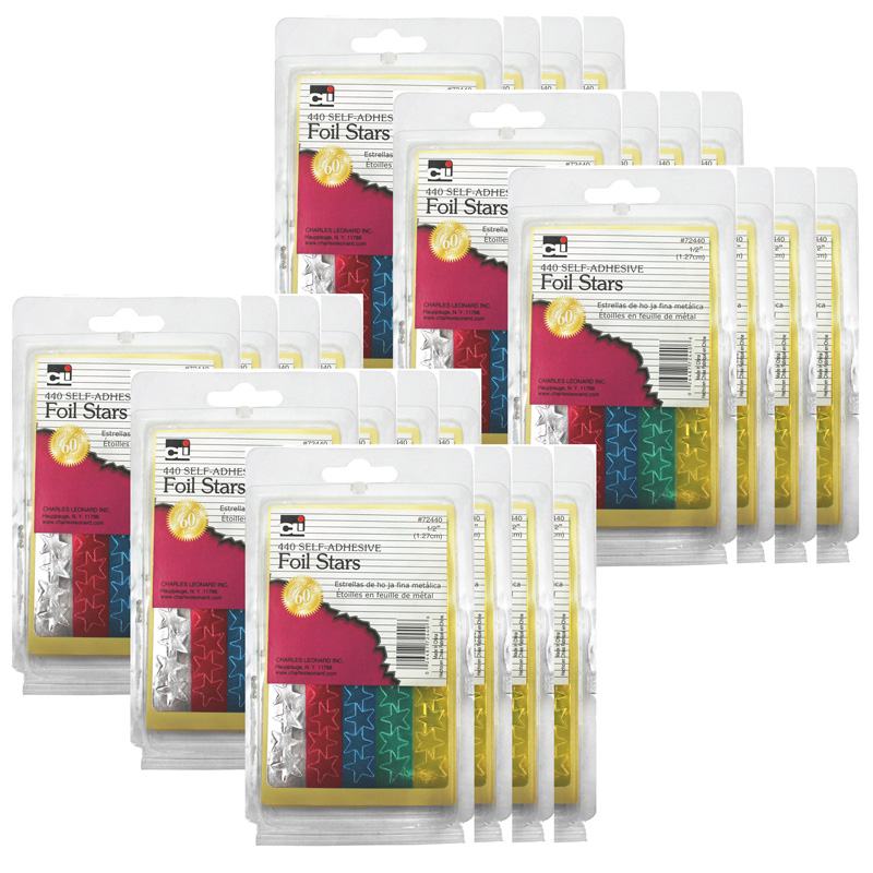 (24 Pk) Foil Stars 1/2in 440 Per Pk