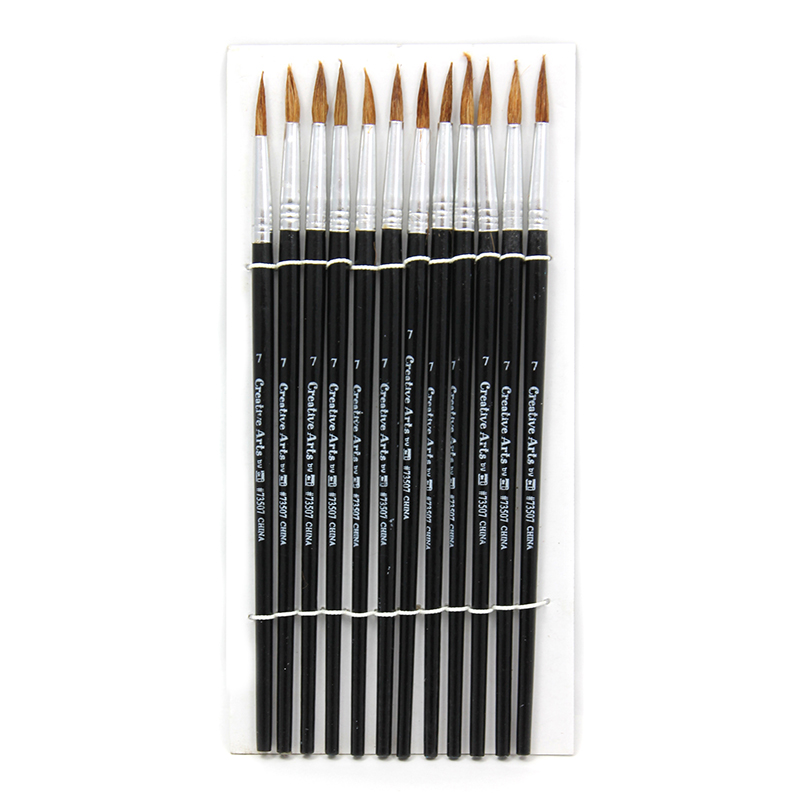 (6 St) Brushes Water Color Pointed