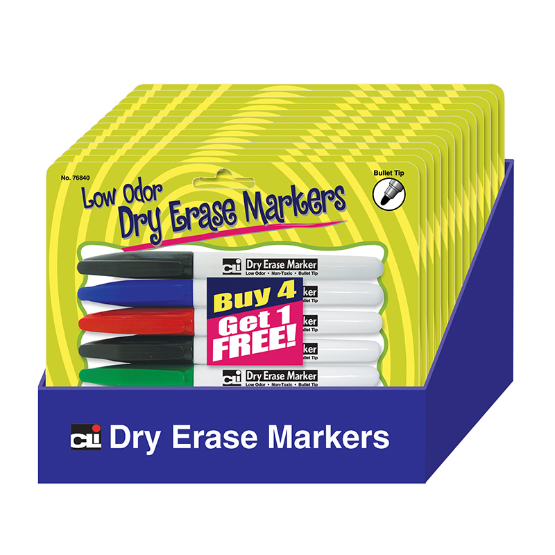 12 Pks Of 5 Pocket Dry Erase Marker