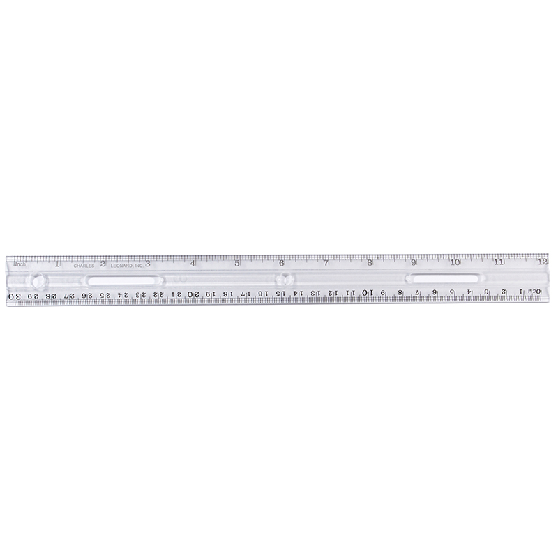 12in Plastic Ruler Clear