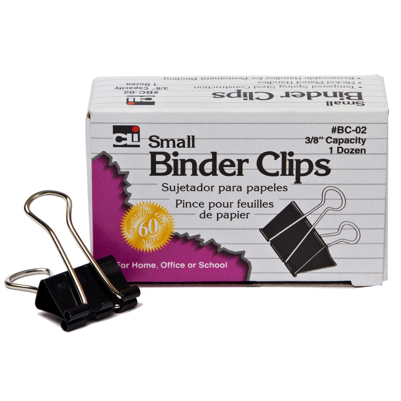 (60 Bx) Binder Clips 12 Per Bx