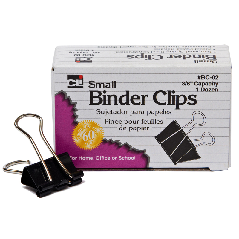 Binder Clips 12ct Small 3/8in