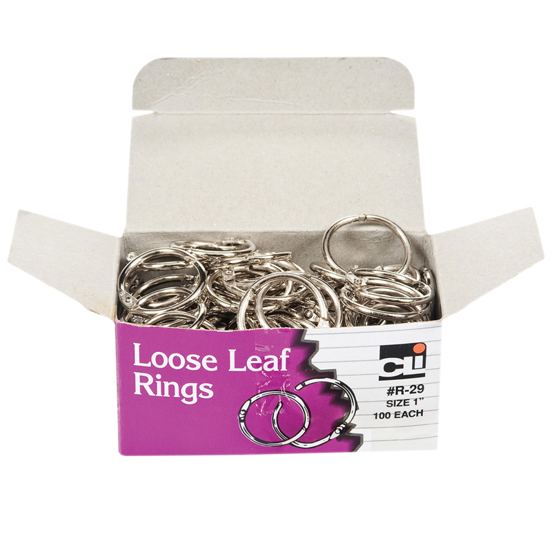 Loose Leaf Book Rings 100/Box 1