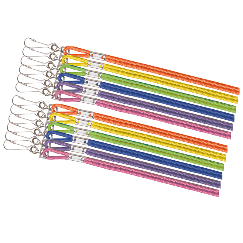Lanyard Nylon 6 Asst Neon Clrs 12ct