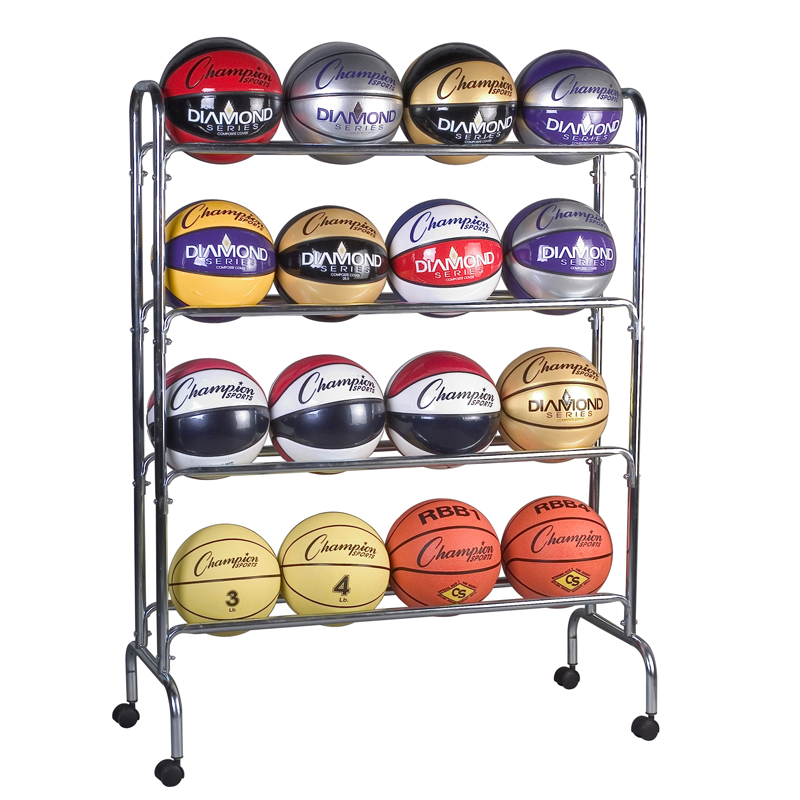 Portable Ball Rack 4 Tier Holds 16