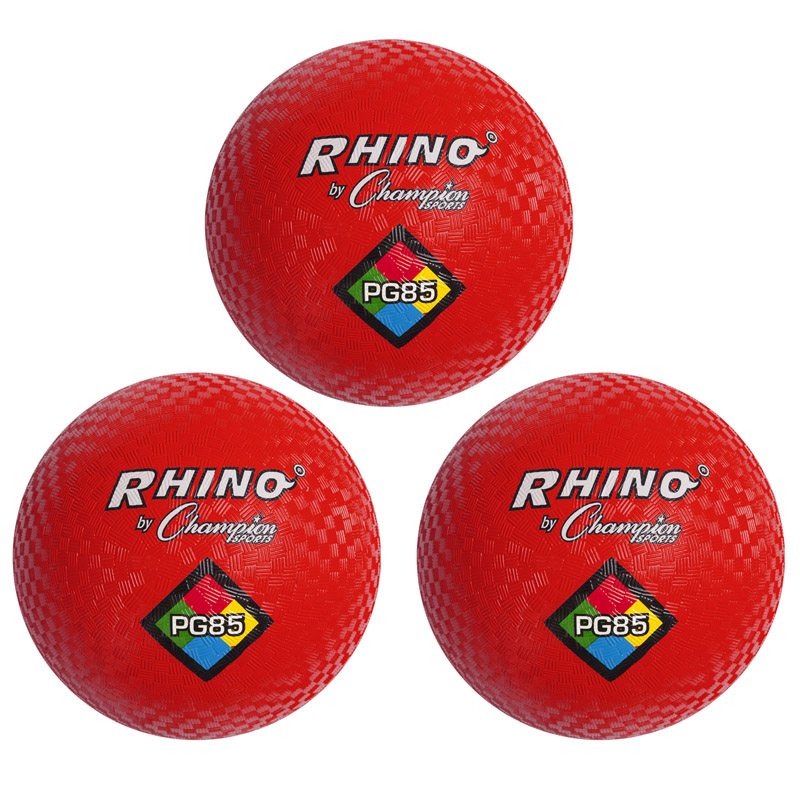 (3 Ea) Playground Ball 8 1/2in Red