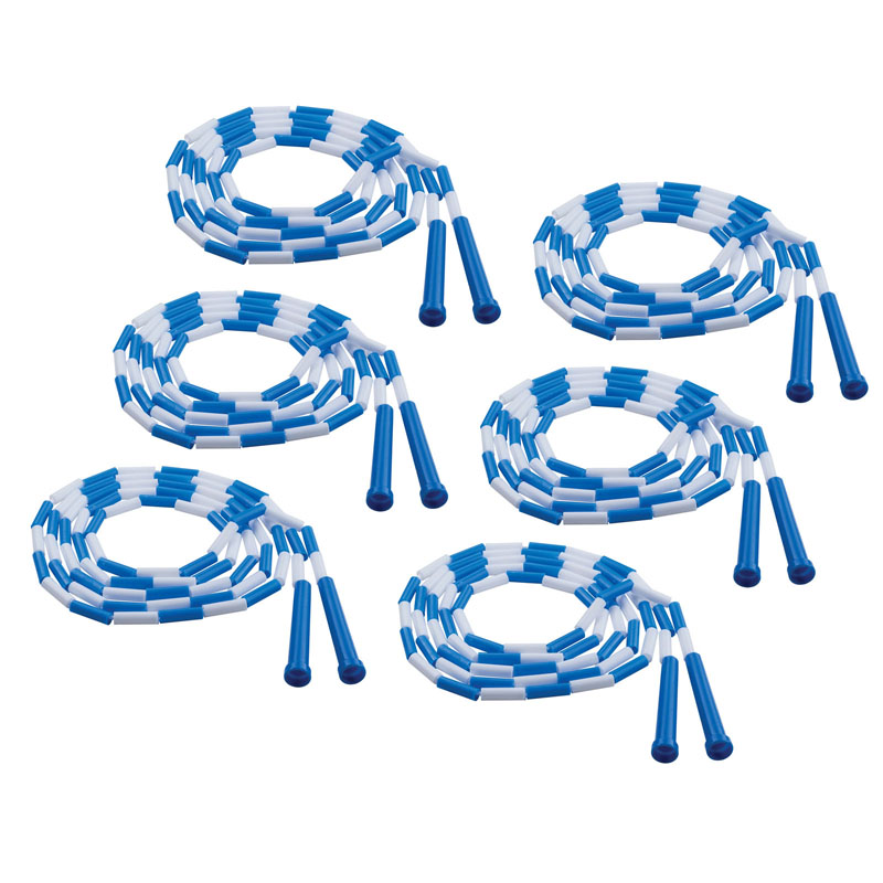 (6 Ea) Plastic Jump Rope Blue White