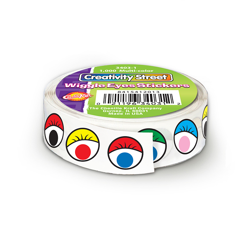 (2 Pk) Wiggle Eyes Stickers On A