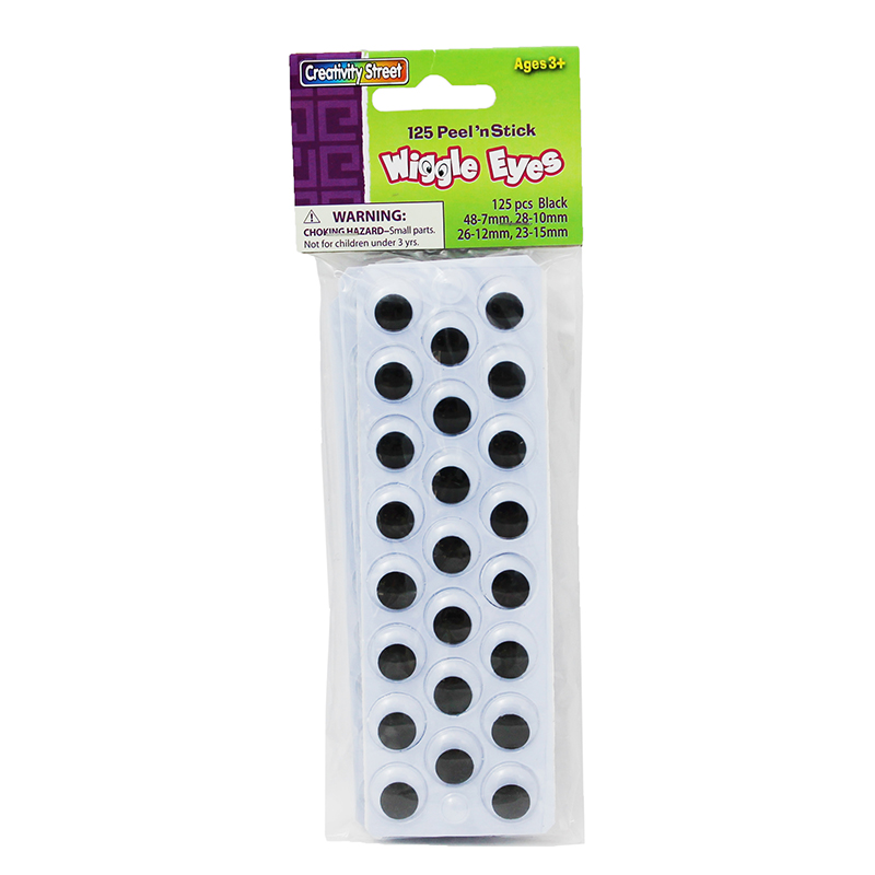 (6 Pk) Peel & Stick Wiggle Eyes Blk