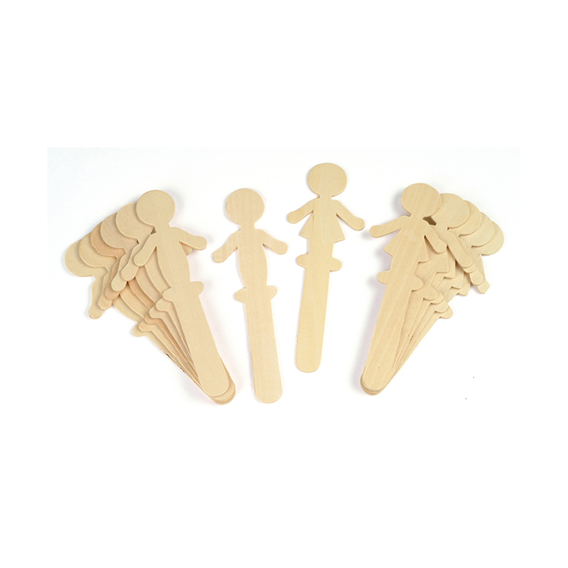 (6 Pk) People Shaped Wood Craft 16