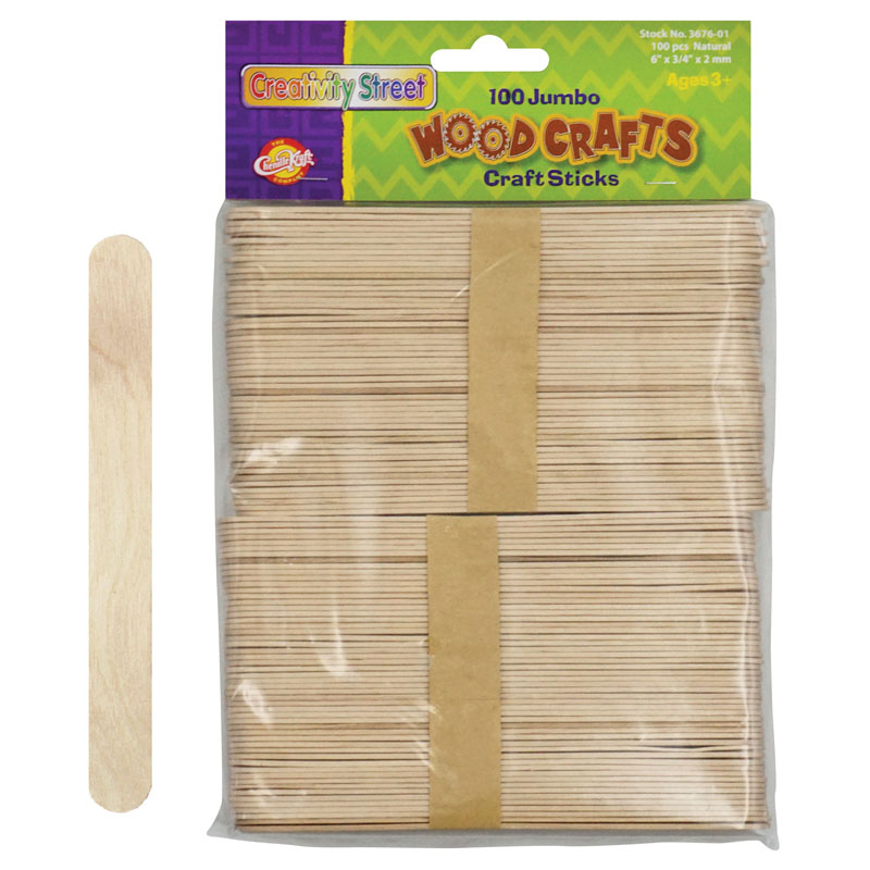 (6 Pk) Jumbo Craft Sticks 6x.75 100