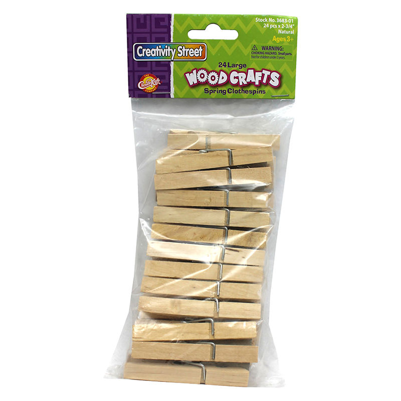 (12 Pk) Large Spring Clothespins