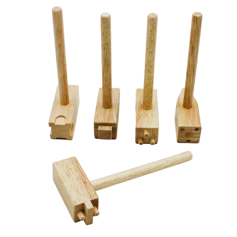 (6 Pk) Wooden Clay Hammers 5 Per Pk