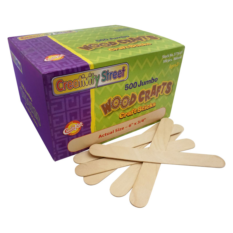 Jumbo Craft Sticks 500 Pieces Natrl