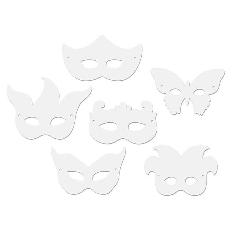 (6 Pk) Die Cut Mardi Gras Masks 24