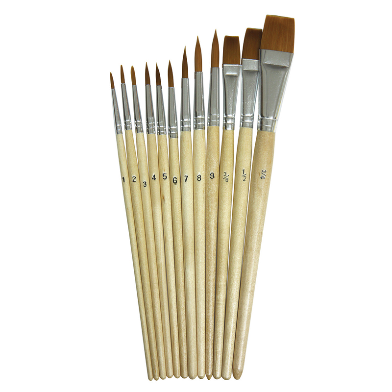 (4 St) Watercolor Brushes 12 Per Pk