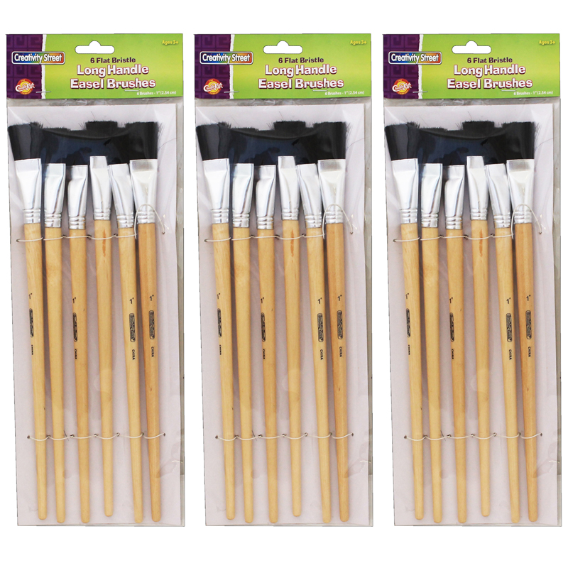 (3 Pk) Black Bristle Easel Brush