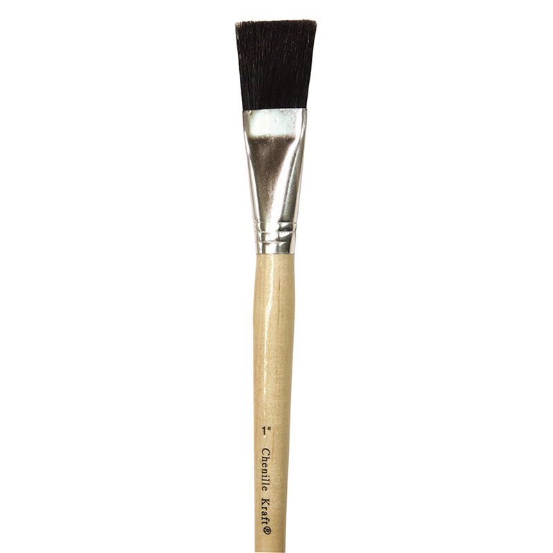 Black Bristle Easel Brush 1in W 6st