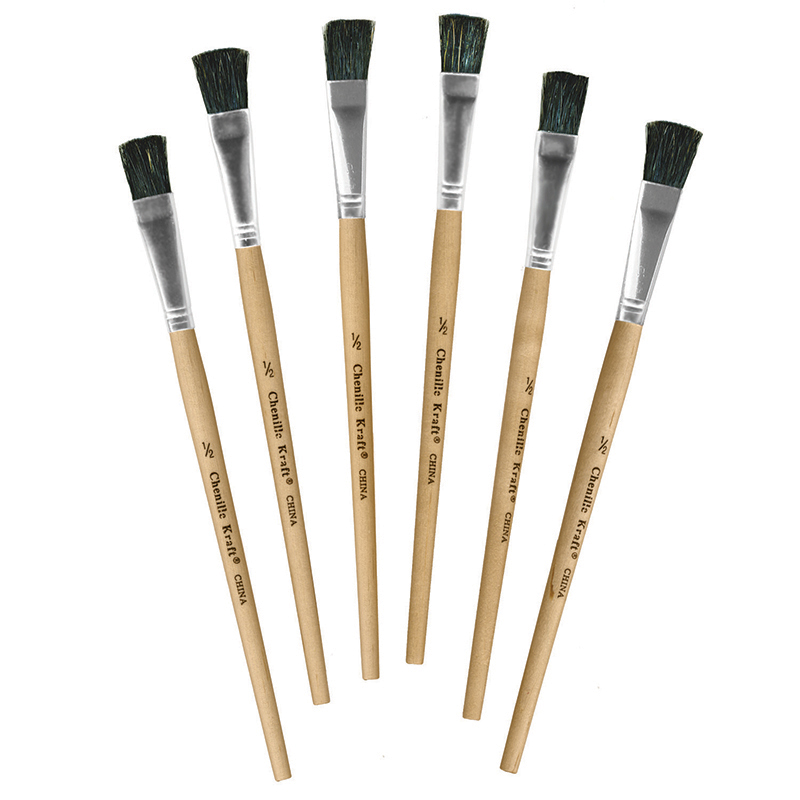 Stubby Easel Brushes 1/2in 6pk