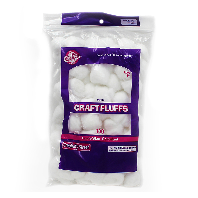 (12 Pk) Craft Fluffs White 100