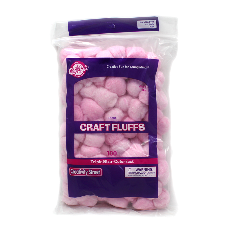 (12 Pk) Craft Fluffs Pink 100 Per