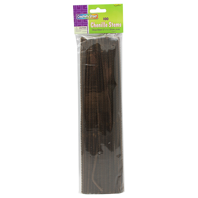 Chenille Stems Brown 12 Inch