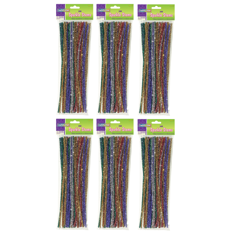 (6 Pk) Chenille Stems Assorted 12in