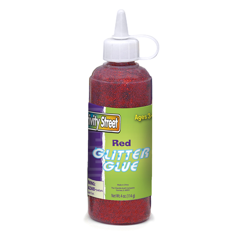 (12 Ea) Glitter Glue Red 4 Oz