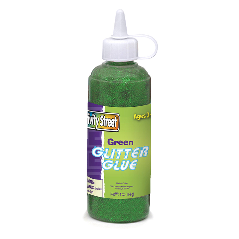(12 Ea) Glitter Glue Green 4 Oz