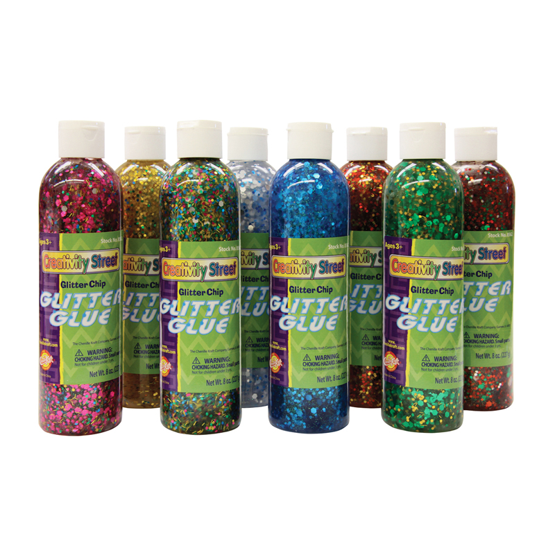 Glitter Chip Glue 8pk Assortment