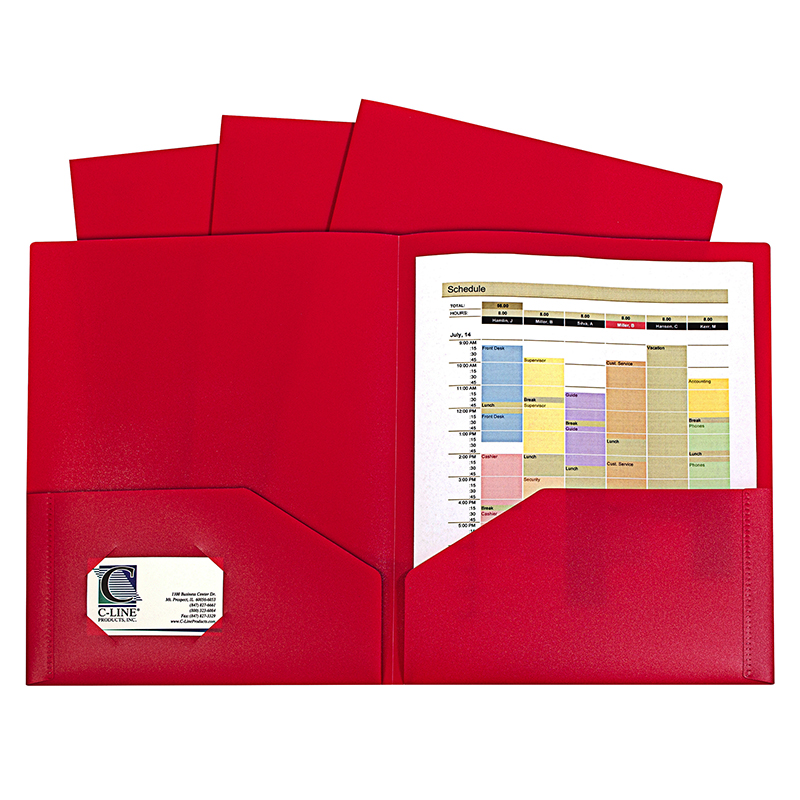 Red Two Pocket Poly Portfolios