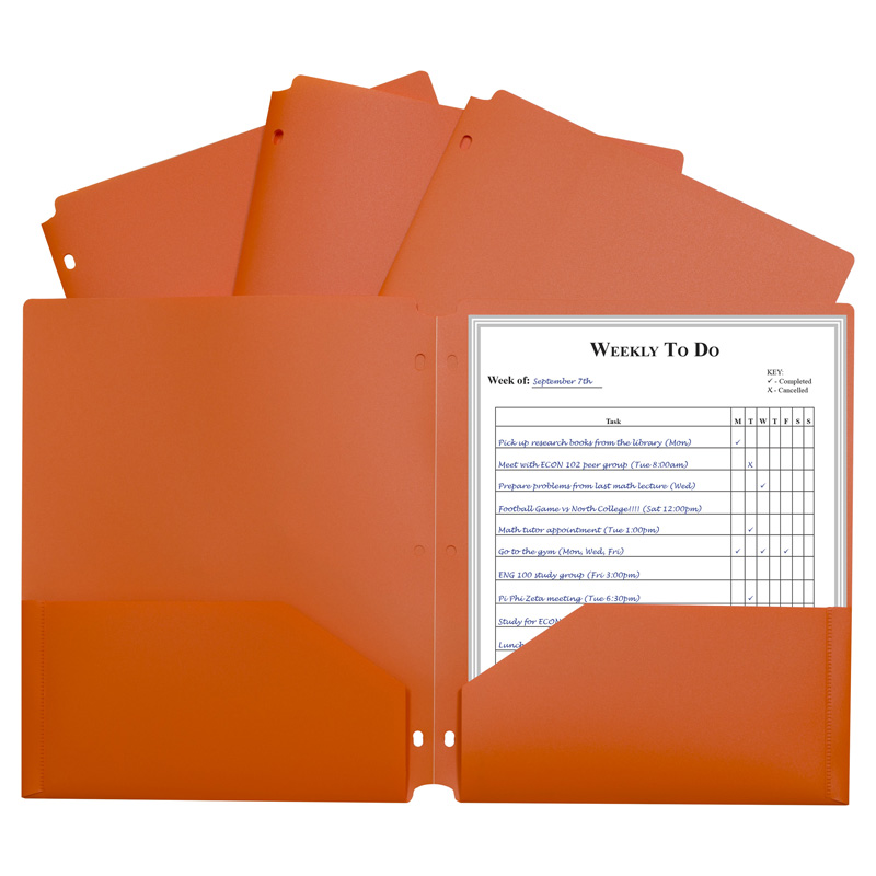 2 Pocket Poly Portfolio Orange