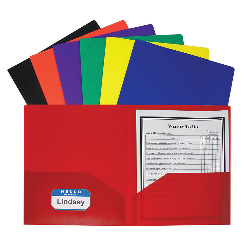 Two Pocket Poly Portfolios 36/Box