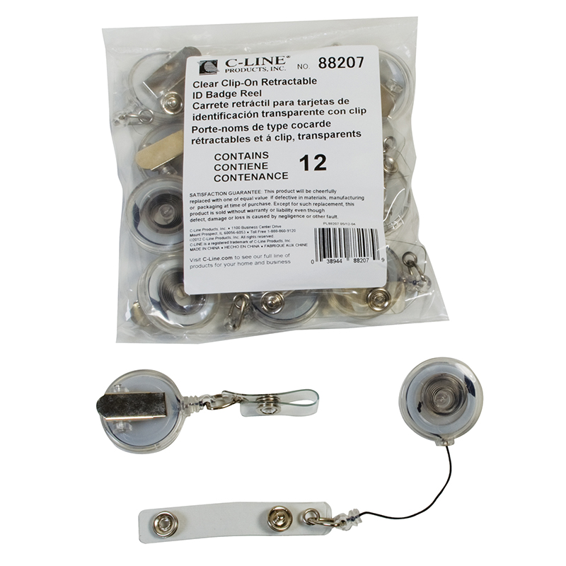 Retracting Id Card Clear 12pk