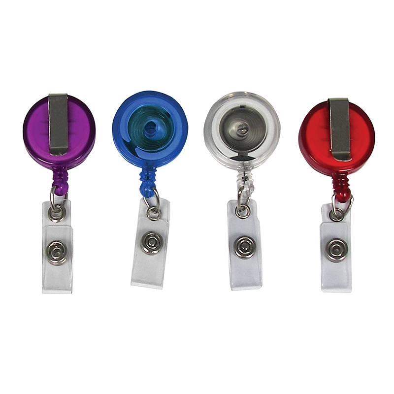 Retracting Id Belt Clip Asst 4pk