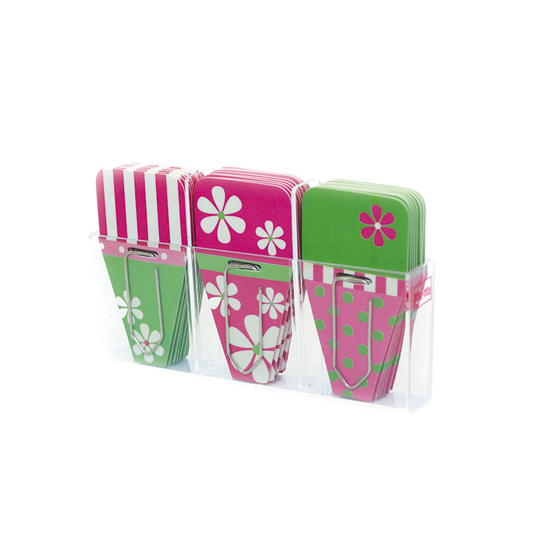 (6 Pk) Daisy Clip Tabs Pink Green