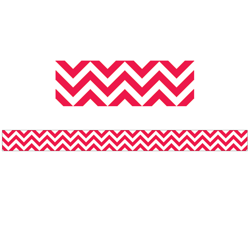 (6 Pk) Poppy Red Chevron Border