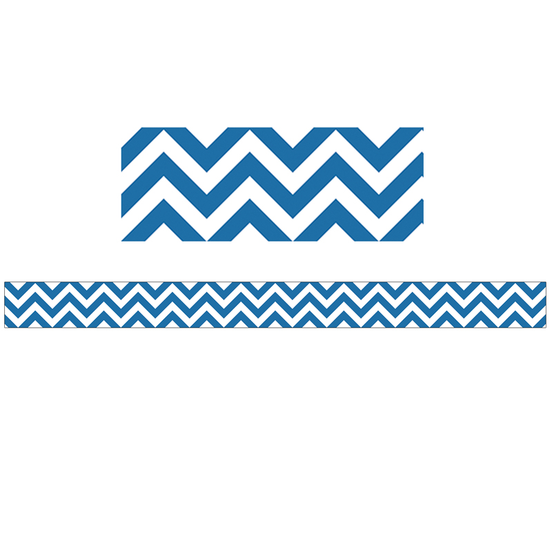 (6 Pk) Blue Chevron Border