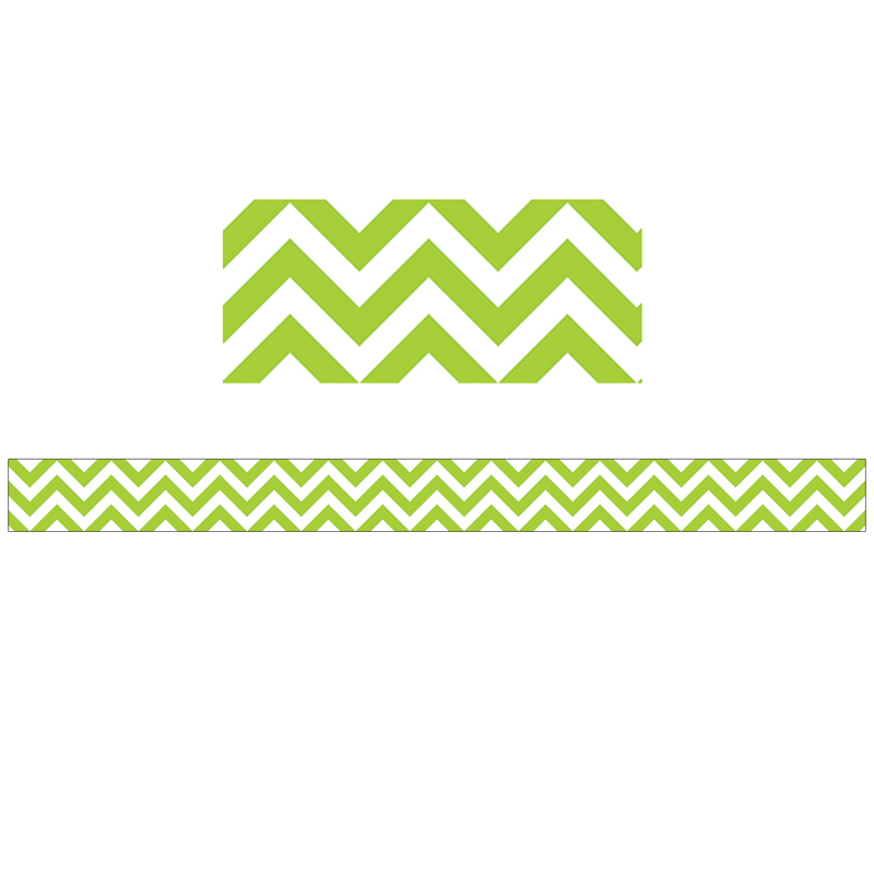 (6 Pk) Lime Green Chevron Border