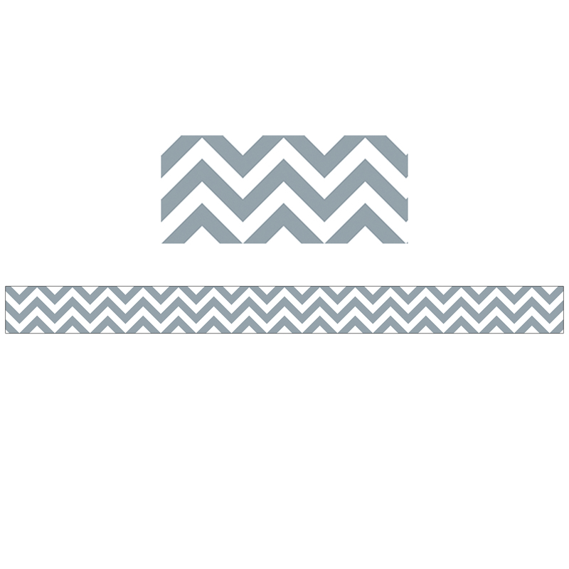 (6 Pk) Slate Grey Chevron Border