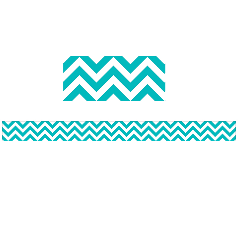 (6 Pk) Turquoise Chevron Border