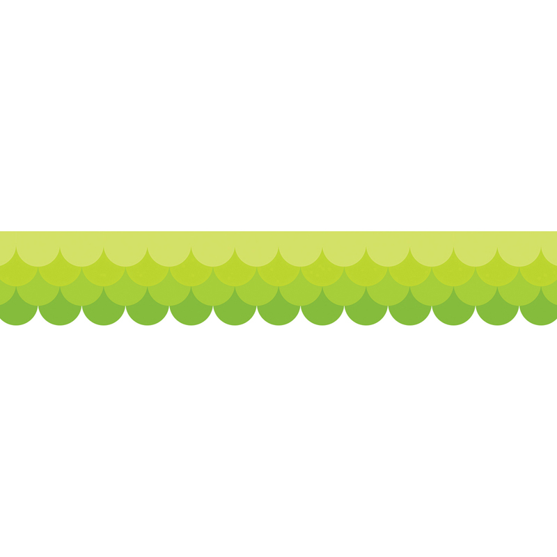(6 Pk) Ombre Lime Green Scallops