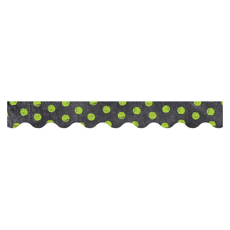 (6 Pk) Dots On Chalkboard Lime Grn