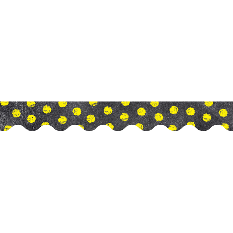Dots On Chalkboard Yellow Borders